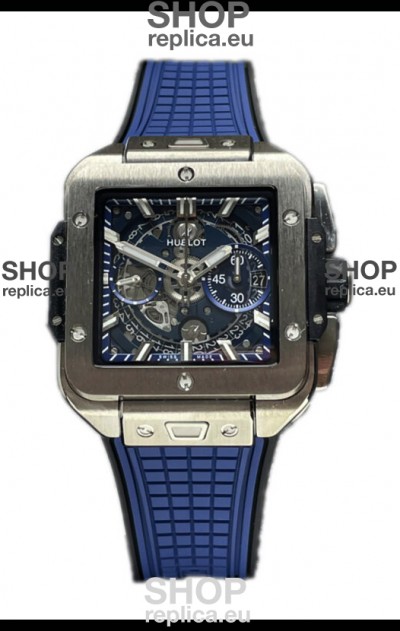 Hublot Square Bang Unico Titanium Blue Chronograph Watch 1:1 Mirror Replica