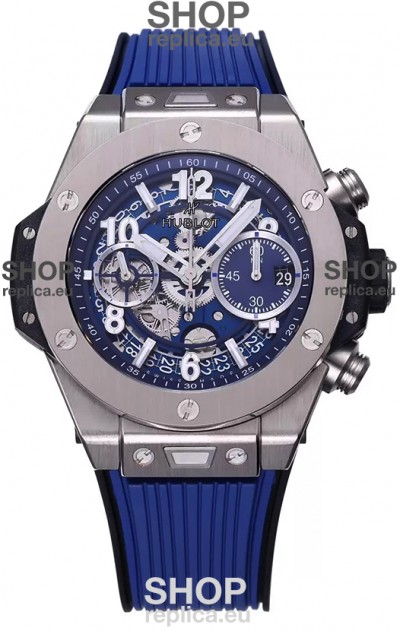 Hublot Big Bang Unico Blue Stainless Steel Casing 1:1 Mirror Edition Swiss Replica Watch