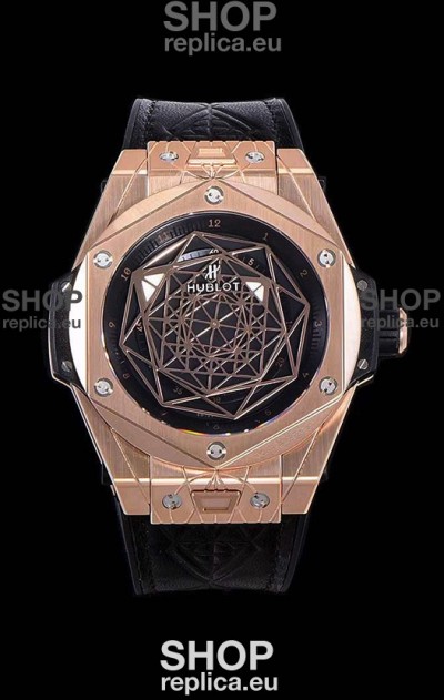 Hublot Big Bang One Click Sang Bleu 1:1 Mirror Replica in Rose Gold Casing 45MM - Black Dial