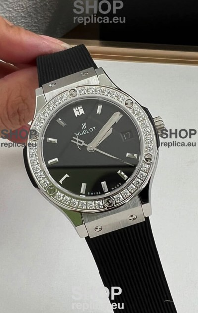 Hublot Classic Fusion Stainless Steel 33MM Black Dial Swiss Quartz Movement Watch 1:1 Mirror Quality