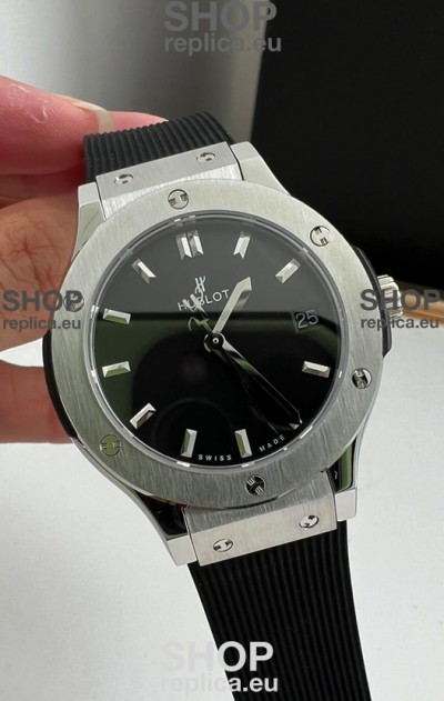 Hublot Classic Fusion Stainless Steel 33MM Black Dial Swiss Quartz Movement Watch 1:1 Mirror Quality