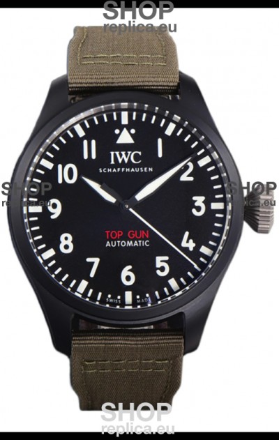 IWC Big Pilot's IW326906 Top Gun Edition 43MM Khaki Nylon Strap Ceramic Swiss Replica 