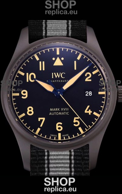 IWC Pilot's MARK XVIII Heritage 1:1 Swiss Watch 904L Steel Casing Black Matte Finishing