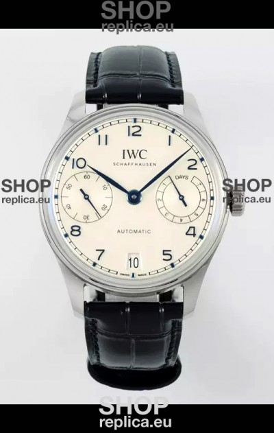 IWC Super Clone Portugieser Swiss 1:1 Mirror Replica Watch White Dial Steel Case Watch