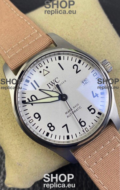IWC Pilot Mark XVIII IW327002 1:1 Mirror Swiss Replica Watch in White Dial 