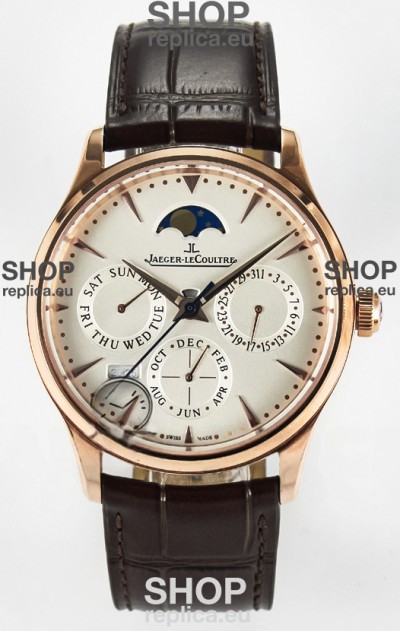Jaeger LeCoultre Super Clone Master Ultra-Thin Perpetual Calendar White Dial Watch