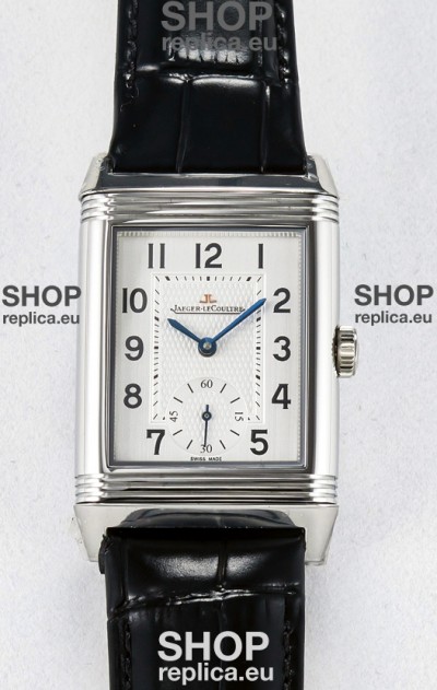 Jaeger-LeCoultre Reverso Super Clone DuoFace Black/White Steel Replica Watch 