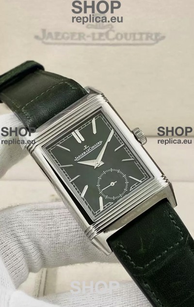 Jaeger-LeCoultre Reverso DuoFace Steel Casing Green Dial Watch in Swiss Automatic Movement