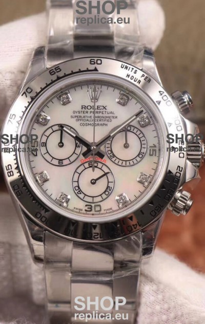Rolex Cosmograph Daytona 116509 Pearl Dial Cal.4130 Movement - 904L Steel Watch
