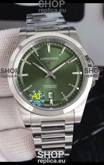 Longines Conquest Automatic Green Dial Automatic Watch in Steel Casing