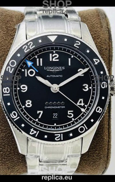 Longines Spirit ZULU Time 1:1 Mirror Replica Watch in 904L Steel Casing - Swiss L844.4 Automatic Movement