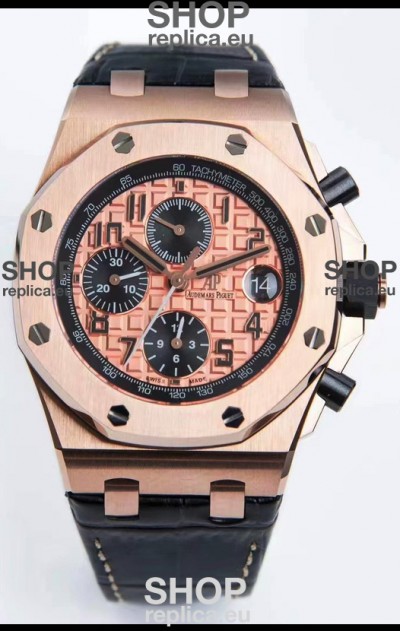 Audemars Piguet Royal Oak Offshore Champange Dial Chronograph 1:1 Mirror Replica Watch - 904L Steel 