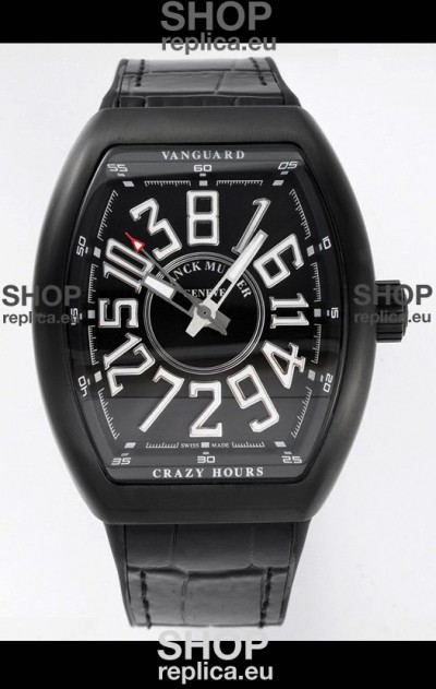 Franck Muller Vanguard Crazy Hours in DLC Coated Casing Swiss Replica Watch 