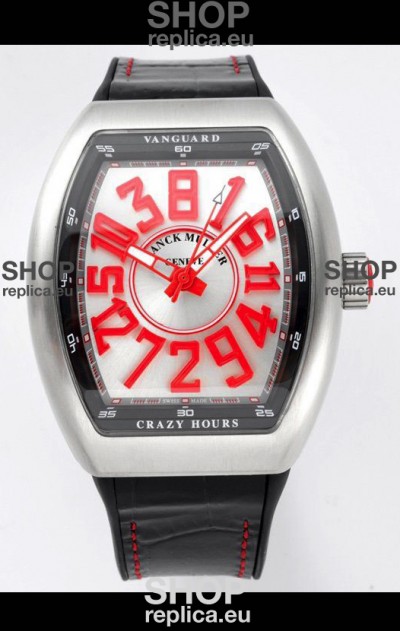 Franck Muller Vanguard Crazy Hours in Stainless Steel - White Dial Swiss Replica Watch 