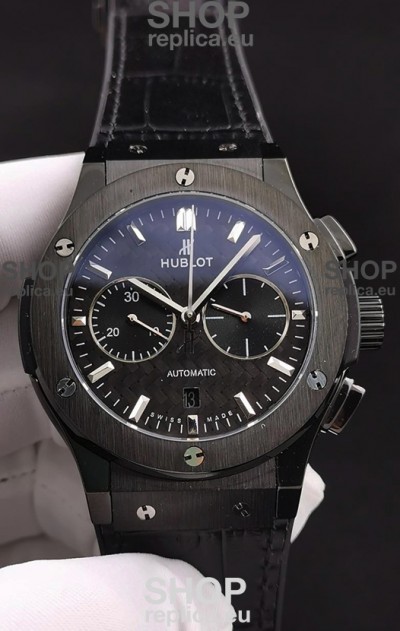 Hublot Classic Fusion Chronograph Ceramic Casing/Bezel Carbon Dial 1:1 Mirror Replica Watch 