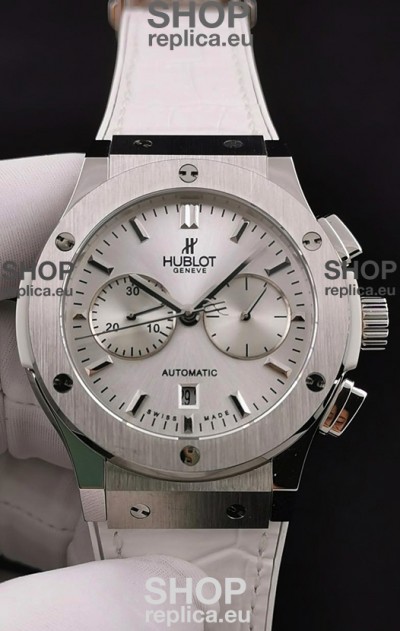 Hublot Classic Fusion Chronograph Stainless Steel Casing Silver Dial 1:1 Mirror Replica Watch 