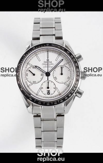 Omega Speedmaster Racing 904L Steel Chronograph 1:1 Mirror Replica in White Dial