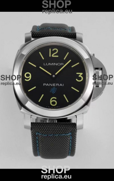 Panerai Luminor Base Logo PAM00774 Black Dial 1:1 Mirror Quality - 904L Steel in Canvas Strap 
