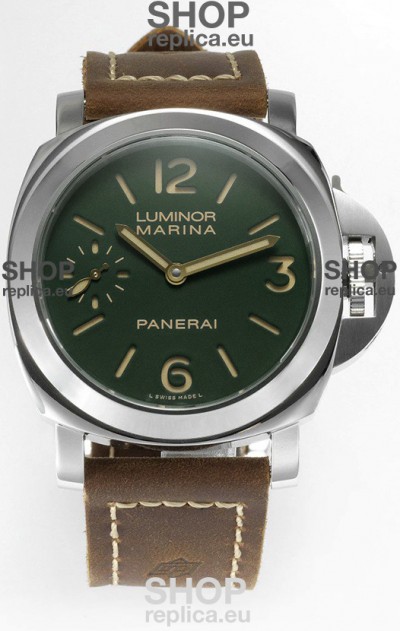 Panerai Luminor Marina 8 Days PAM00911 Green Dial 1:1 Mirror Quality - 904L Steel in Leather Strap