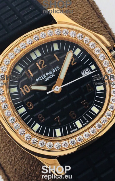 Patek Philippe Aquanaut 5067A Swiss Replica Watch in Yellow Gold Black Dial - 35MM