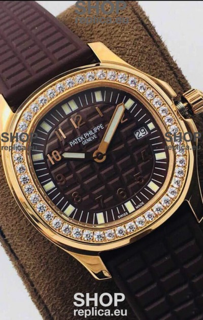 Patek Philippe Aquanaut 5067A Swiss Replica Watch in Yellow Gold Brown Dial - 35MM