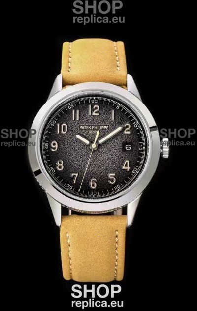 Patek Philippe Calatrava 5226G-001 904L Steel 1:1 Mirror Replica Watch Leather Strap