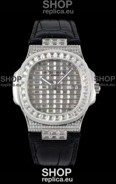 Patek Philippe Nautilus 5711/A Swiss Replica Watch 1:1 Mirror Replica in 904L Steel Diamonds Casing