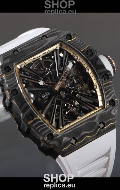 Richard Mille RM12-01 Carbon Fiber Case Genuine Tourbillon Movement 1:1 Mirror Replica Watch