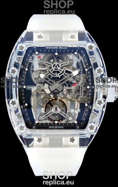 Richard Mille 56-01 Transparent Sapphires Casing with Genuine Swiss Tourbillon Movement Super Clone
