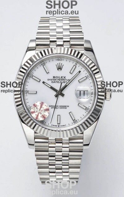 Rolex Datejust Cal.3235 Movement Swiss Watch 1:1 Mirror Replica 904L Steel 41MM - White Dial 