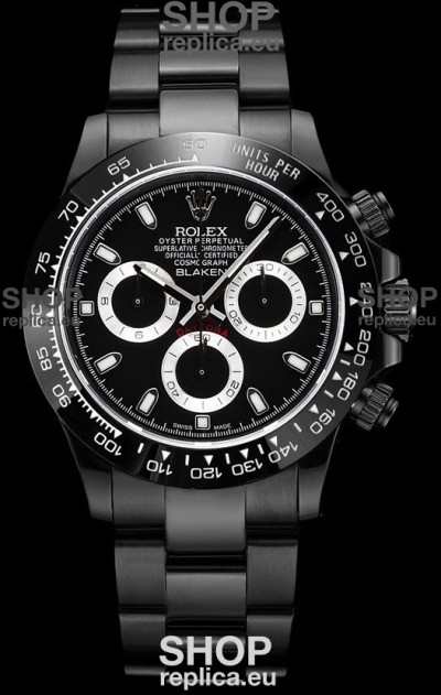 Rolex Daytona Blaken 1:1 Swiss Mirror Replica Black Dial Cal.4130 Movement (WITH BOX) 