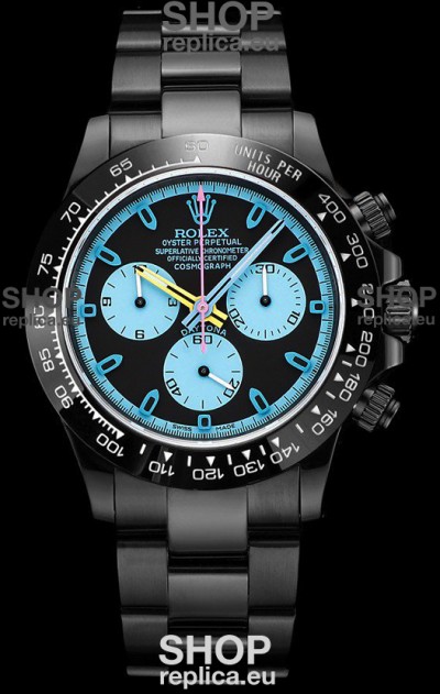 Rolex Daytona Blaken 1:1 Swiss Mirror Replica Black Dial Cal.4130 Movement (WITH BOX) 