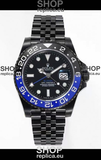 Rolex GMT Masters II REF.126710BLRO Batman BLAKEN Swiss Replica - 904L Steel in DLC Coating