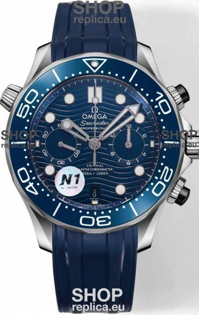 Omega Seamaster Co-Axial Master Chronograph Stainless Steel Blue Strap 44MM 1:1 Mirror Replica