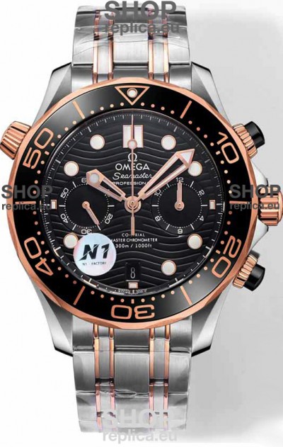 Omega Seamaster Co-Axial Master Chronograph Two Tone Steel Strap 44MM 1:1 Mirror Replica