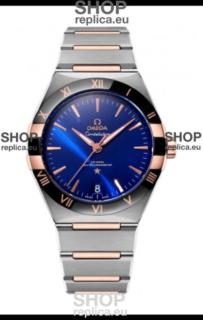 Omega Co-Axial Constellation Two Tone Blue Burgundy Dial 1:1 Mirror Replica 41MM
