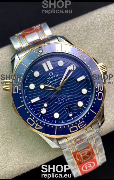 Omega Seamaster 300M Co-Axial Master Chronometer Blue Dial Two Tone Casing 1:1 Mirror Replica