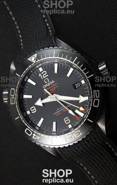 Omega Seamaster Planet Ocean Deep Black GMT 45.5MM 1:1 Mirror Replica Watch 