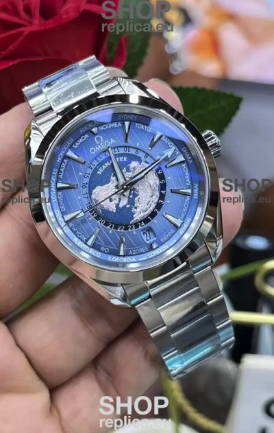 Omega Seamaster Aquaterra 150M Worldtimer Summer Blue 1:1 Mirror Replica Watch