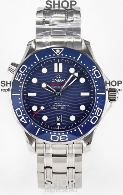 Omega Seamaster Super Clone 300M Master Chronometer Blue Swiss 904L Steel Watch