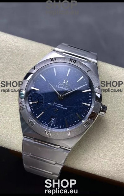 Omega Super Clone Co-Axial Constellation Stainless Blue Textured Dial Replica Watch