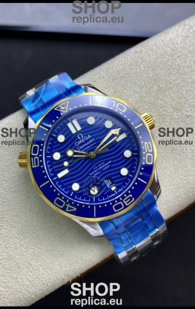 Omega Seamaster 300M Co-Axial Master Chronometer Blue Dial Two Tone Casing 1:1 Mirror Replica