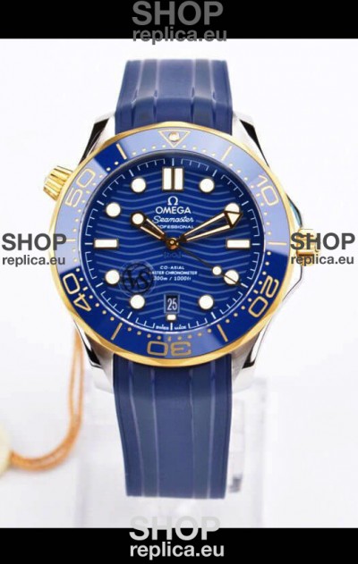 Omega Seamaster 300M Co-Axial Master Chronometer Blue Dial Two Tone Casing 1:1 Mirror Replica