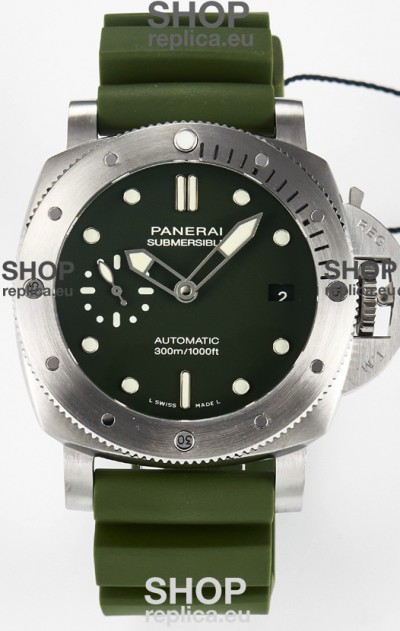 Panerai Super Clone Luminor Submersible Verde Militare PAM1055 42MM Replica Watch