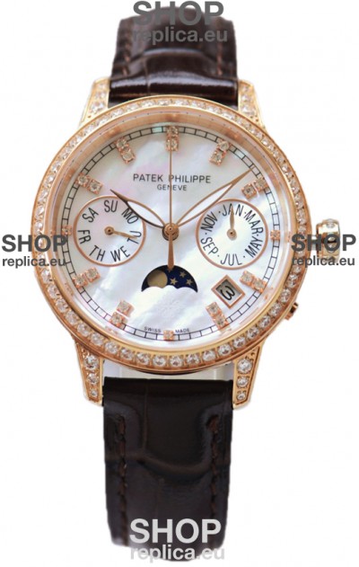 Patek Philippe Grand Complications Ladies First Perpetual Calendaer Rose Gold Swiss Replica Watch 