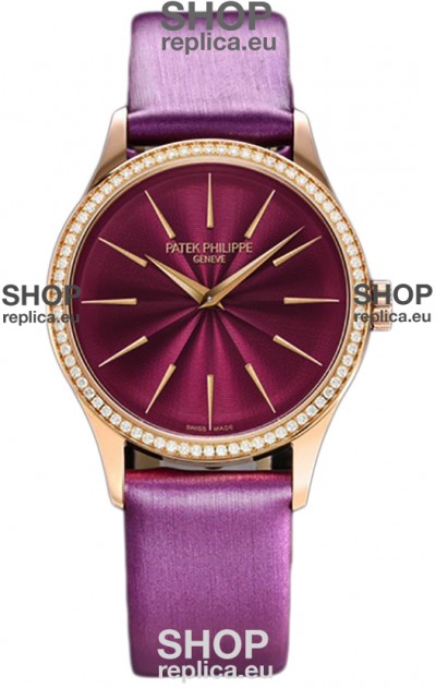 Patek Philippe Calatrava 4997 Ladies Rose Gold Pink Dial with Swiss Automatic Movement Watch