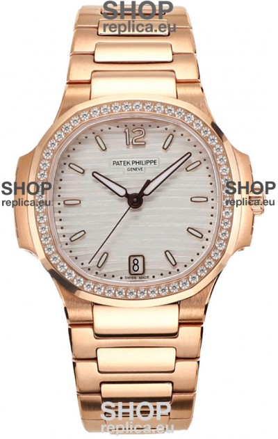Patek Philippe Nautilus 7118R 35MM 1:1 Rose Gold White Dial 1:1 Mirror Replica Watch