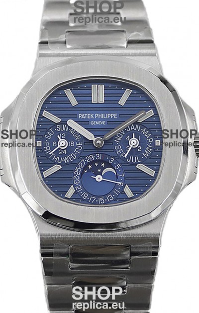 Patek Philippe Nautilus 5740 Perpetual Calendar Stainless Steel Blue Dial Swiss Replica Watch 