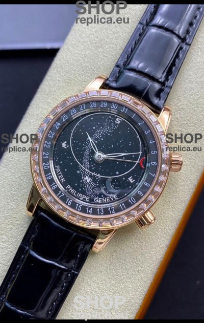 Patek Philippe 6104R Grand Compilations Handwind Swiss Replica Watch - Diamonds Bezel