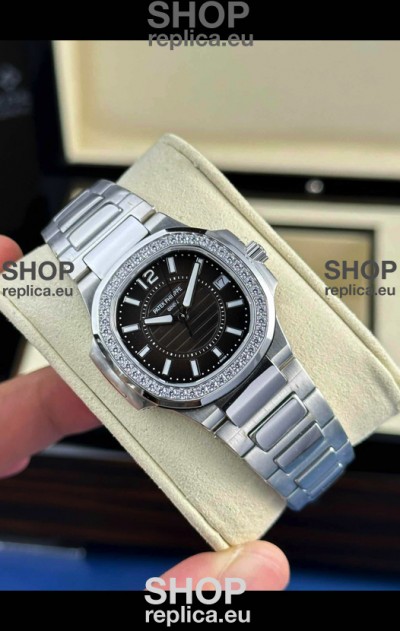 Patek Philippe Nautilus Super Clone 7010 32MM 1:1 Mirror Replica Black Dial 